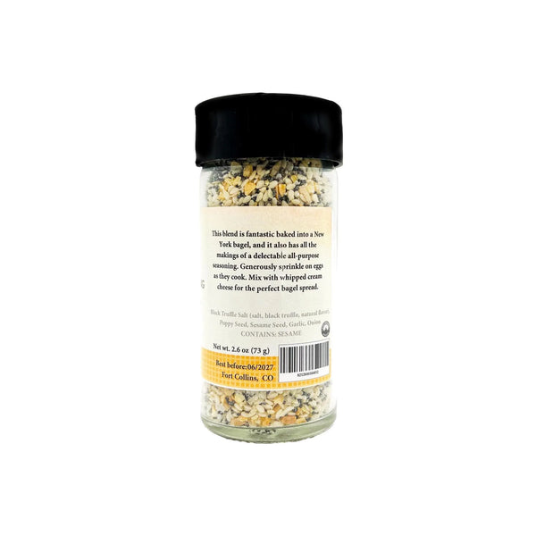 Spice jar with a label on a white background