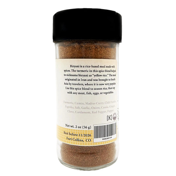 Spice jar with label on a white background