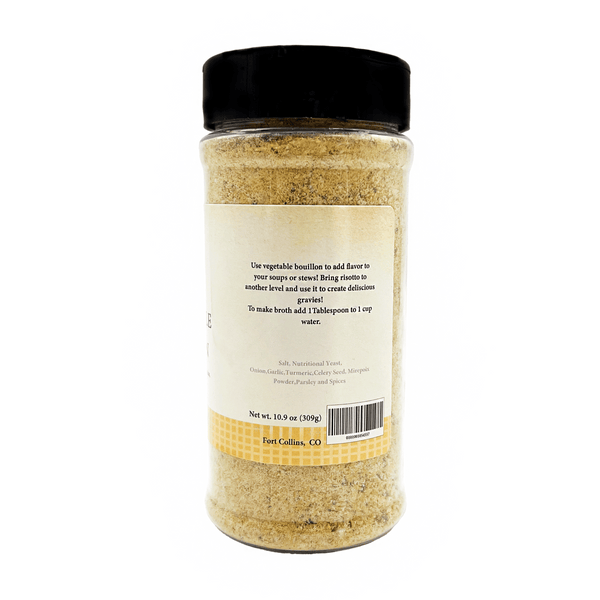 Spice jar with a label on a white background