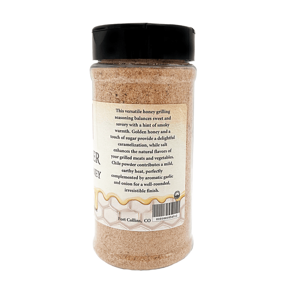 Spice jar with label on a white background