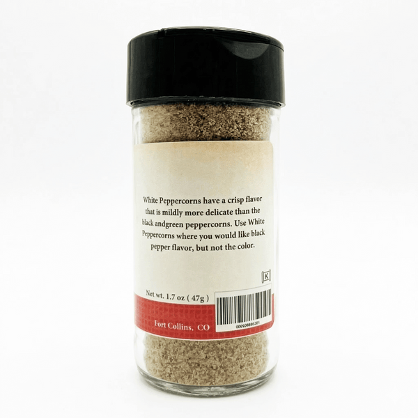 Spice jar with label on a white background