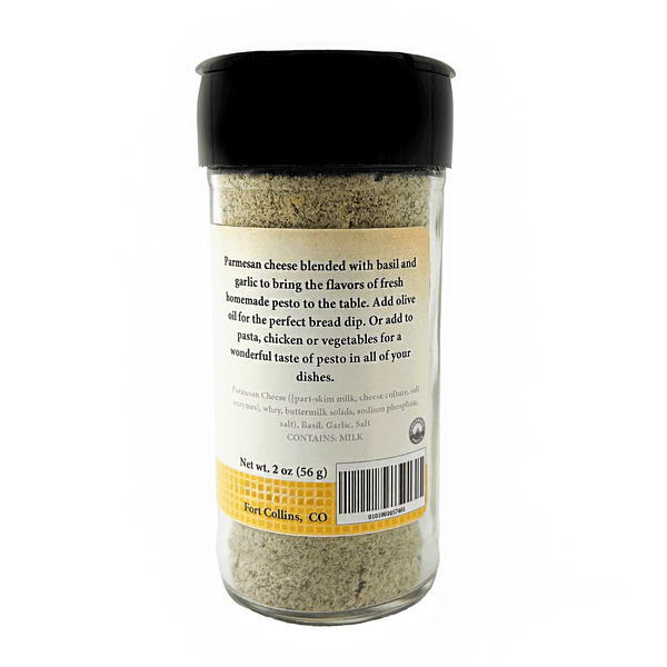 Spice jar with label on a white background