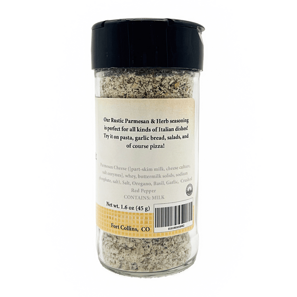 Spice jar with label on a white background