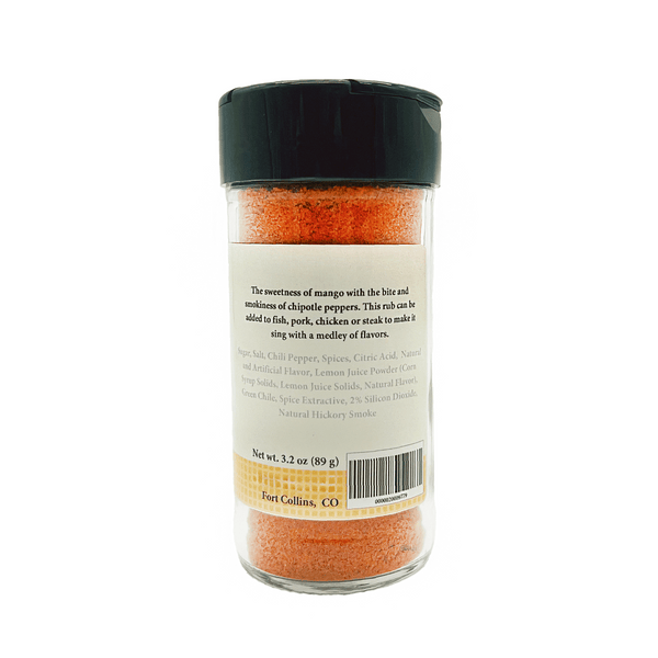Spice jar with label on a white background