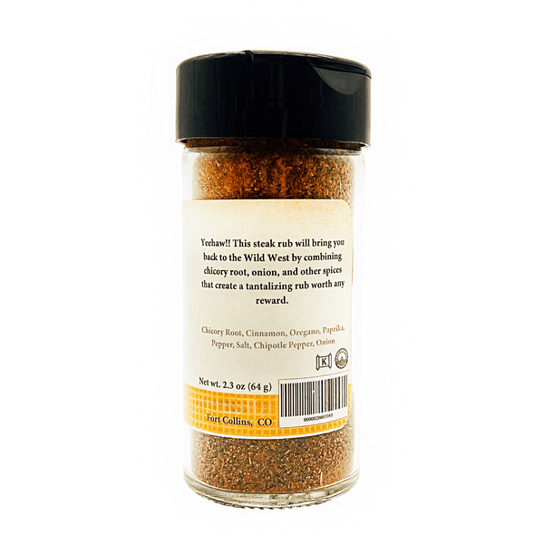 Spice jar with label on a white background