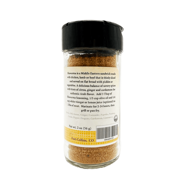 Spice jar with label on a white background