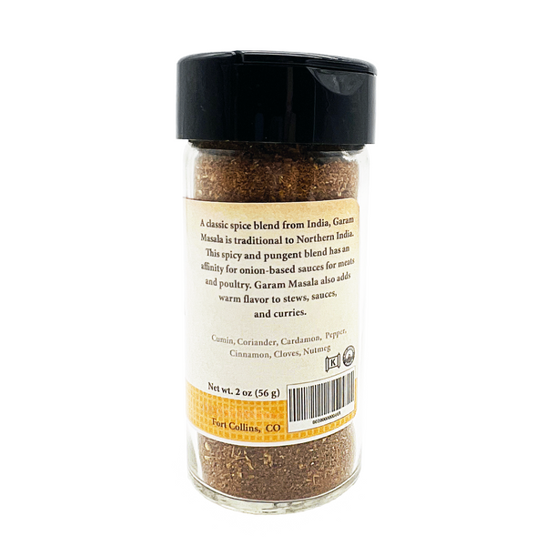 Spice jar with label on a white background