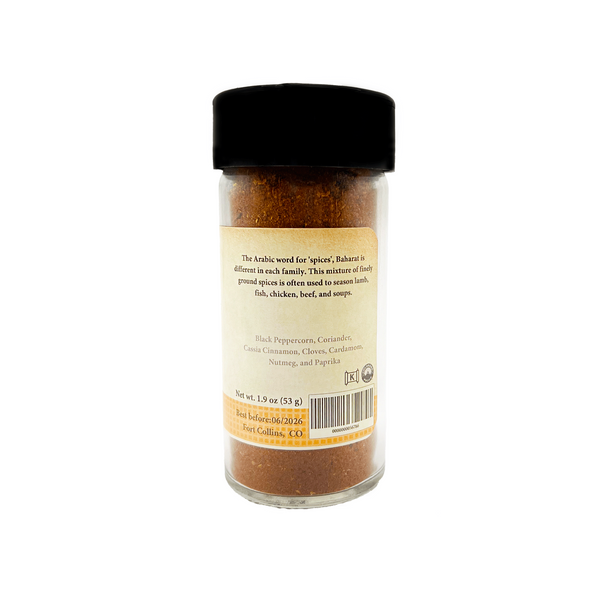 Spice jar with label on a white background