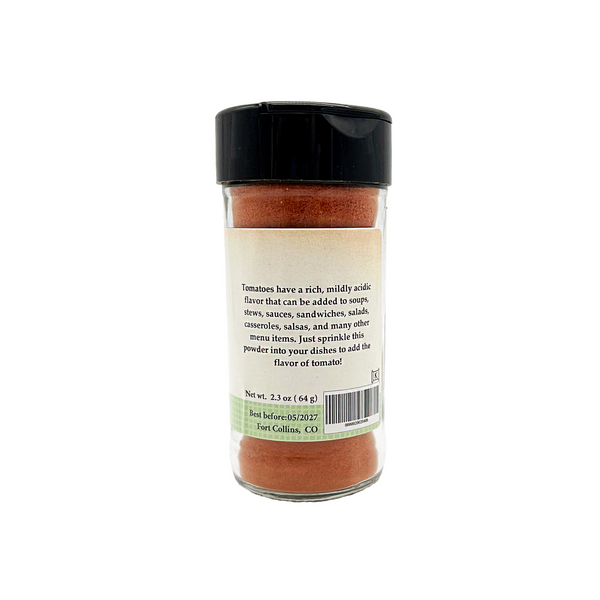 Spice container with label on a white background