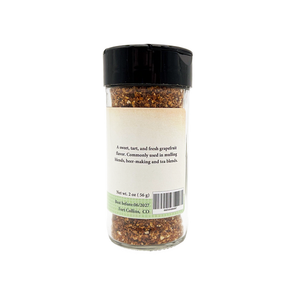 Spice jar with a white label on a white background