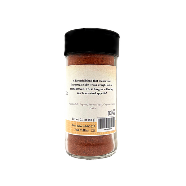 Spice jar with label on a white background