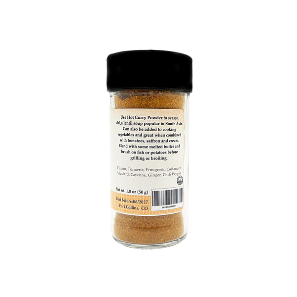 Spice jar with label on a white background
