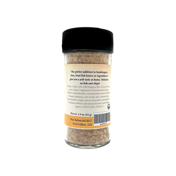 Spice jar with label on a white background