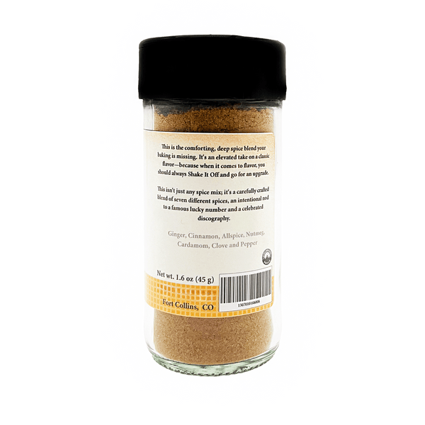 Spice jar with label on a white background
