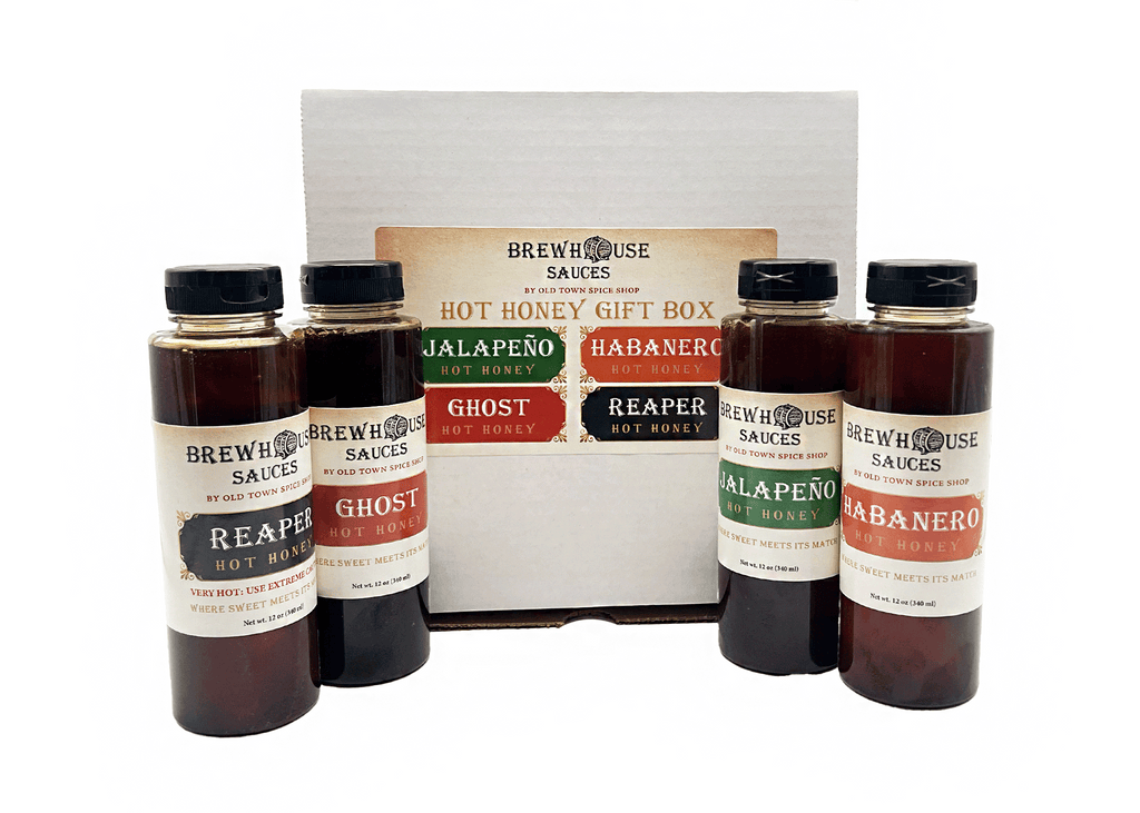 Hot Honey Gift Box: 4 Brewhouse Sauces - Jalapeño to Reaper